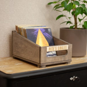 Personalised 7inch record box, Vinyl Record Storage, 7 inch Vinyl Box, 45 Record Display, 7 Inch Storage, Handmade Record Stand, Records, LP