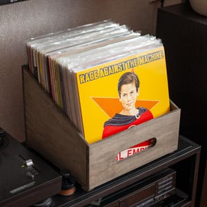 Handmade Baltic Birch Vinyl Record Storage Box: Holds 75 Albums