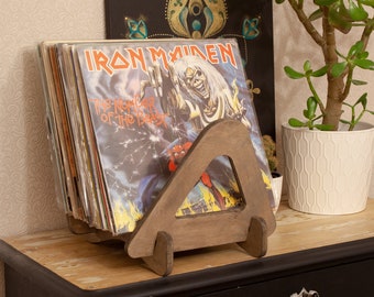 Handmade Record Flip Rack, Rustic Records Display, 12 inch LP Stand