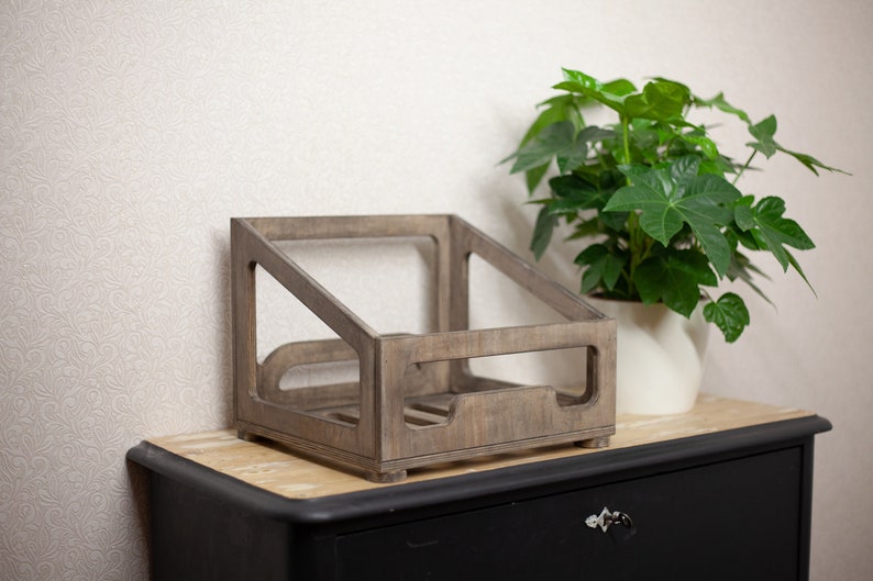 Handmade Vinyl record storage box made from wood. Records Storage for 12 inch vinyl records.