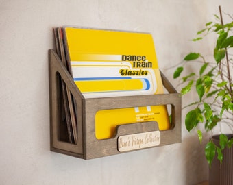 Rustic Baltic Birch Vinyl Record Wall Shelf: LP Storage