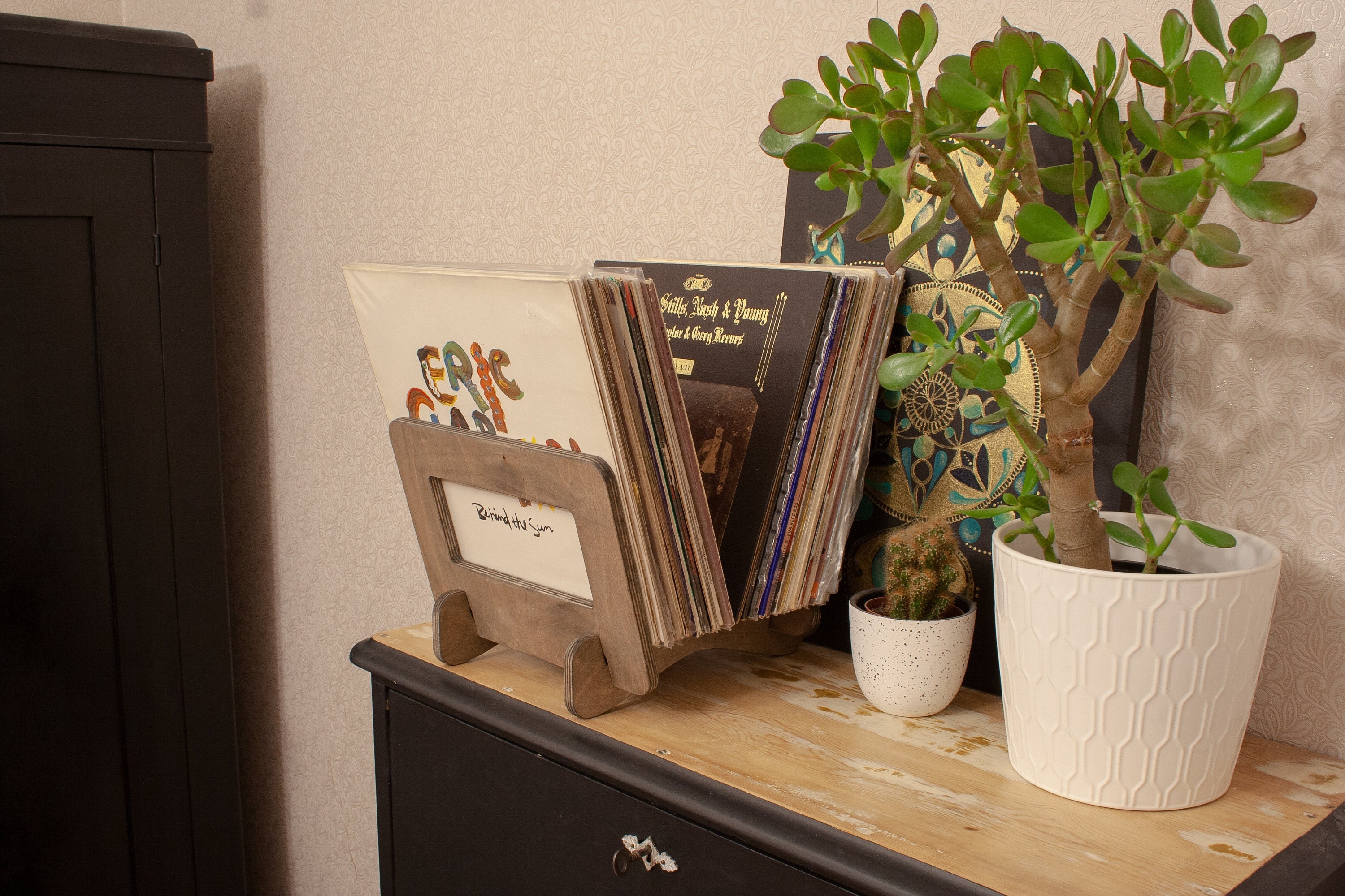 Recipe Display Flip Rack Handmade Record Flip Rack, Rustic Records Display, 12 Inch LP Stand ...