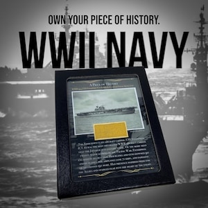 WWII USS Enterprise (CV-6) U.S. Navy Signal Flag Okinawa Pacific Theater with History Display Case (C.O.A. Included)