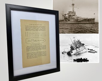 Pagina storica della US Navy originale della USS Utah (BB-31) della seconda guerra mondiale dalla Sailor and Officer’s Ship Library (con COA)
