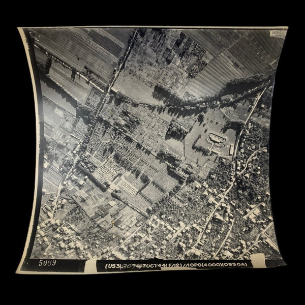 RARE! Original WWII 10th Reconnaissance Photographic Group (9th Air Force) October 7th, 1944 Dated Aerial Reconnaissance Mission Photograph