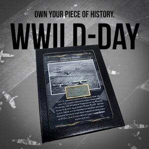 RARE! WWII D-Day U.S. Glider Fabric June 6th, 1944 Normandy France Recovered with History Display Case (C.O.A. Included)
