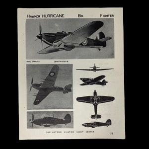 SELTEN! Original britisches Hawker Hurricane Flugzeug der U.S. Army aus dem 2