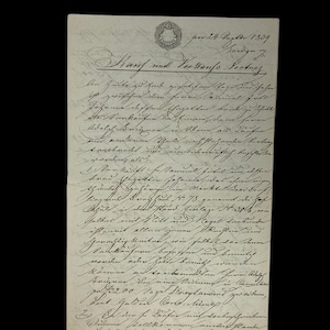 RARE! Original 1839 Handwritten Ink Historical Document (C.O.A. Included)