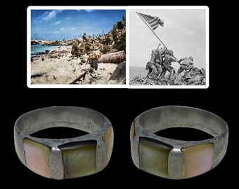 RARE! Original 1940's WWII Pacific U.S. Marine Corps Original Handmade Theater Made USMC Frontline Ring "Wearable History Collection"