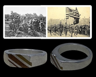 WWI 1918 A.E.F. Soldaten-Ring: Handgemachtes Frontlinien-Artefakt, Größe 8,5