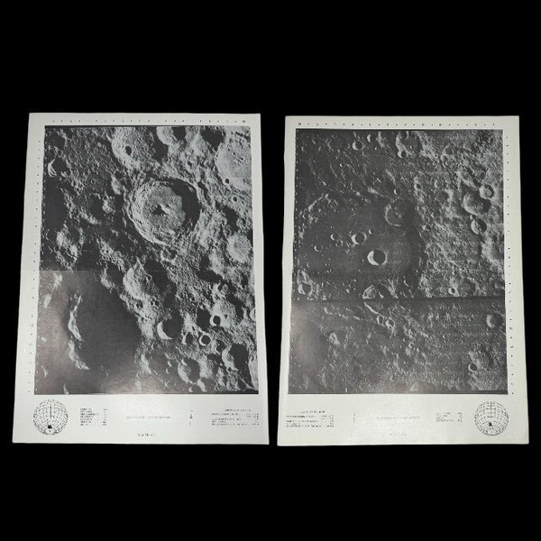 ZELDZAME originele 1971 Apollo Mission Lunar Orbiter Spacecraft National Aeronautics Space Administration NASA Moon Plate Chart (C.O.A. inbegrepen)