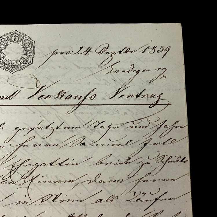 RARE! Original 1839 Handwritten Ink Historical Document (C.O.A ...