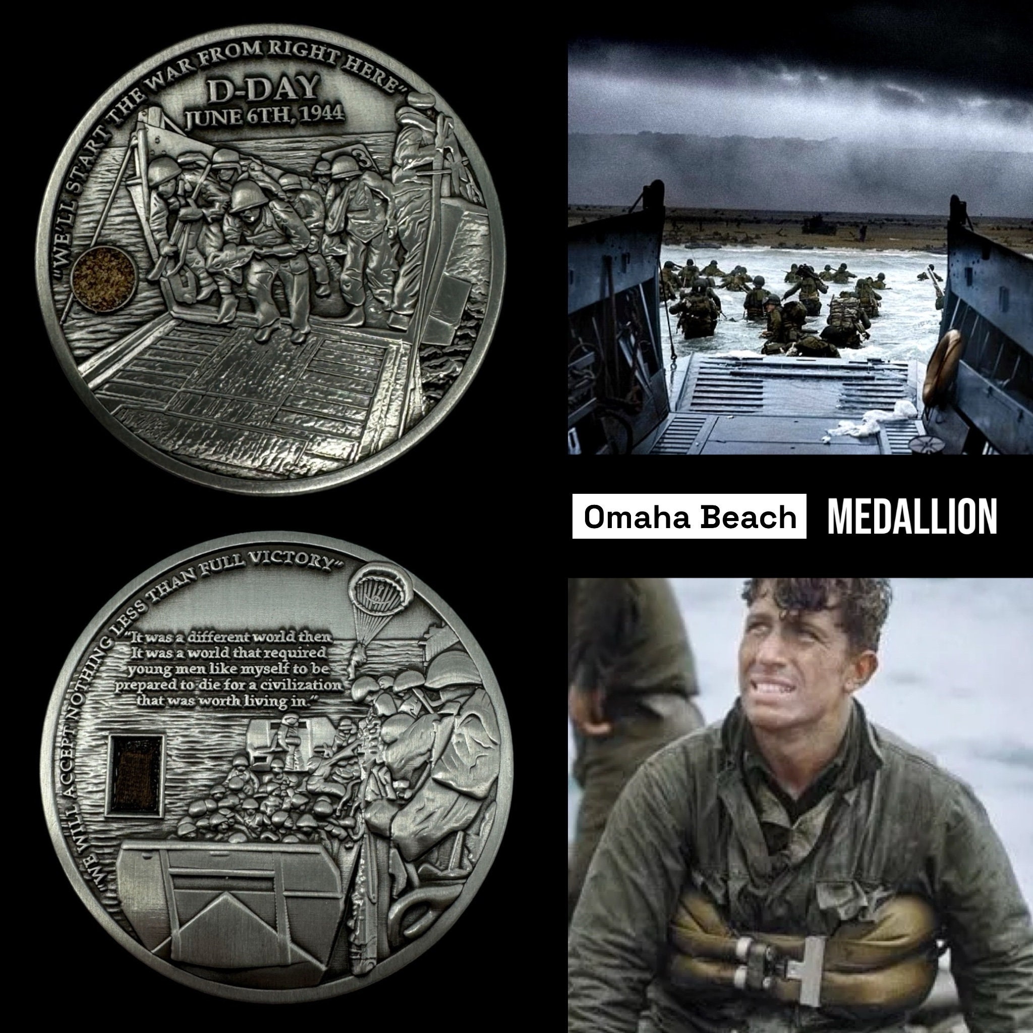 Original WWII D-day Normandy June 6th, 1944 Omaha Utah Beach