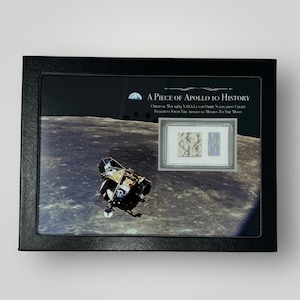 ZELDZAAM! Originele Apollo 10 NASA-maanbaan astronaut uit 1969 navigatiekaart ruimtegeschiedenis cadeau grote vitrine (inclusief C.O.A.)