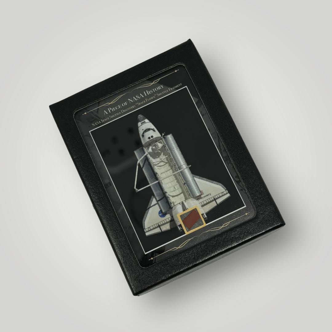 NASA Space Shuttle Discovery Fragment: STS Mission Display Case