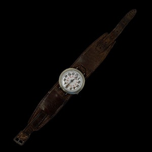 RARE! WWI Original AERO Squadron Great War Trench Watch with Original Leather Wrist Strap World War I Historic Vintage Watch