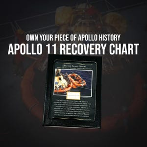 ZELDZAAM! Originele 1969 Apollo 11 Splashdown Spacecraft Recovery Chart Lunar Moon Mission NASA Astronaut History-vitrine (inclusief COA)