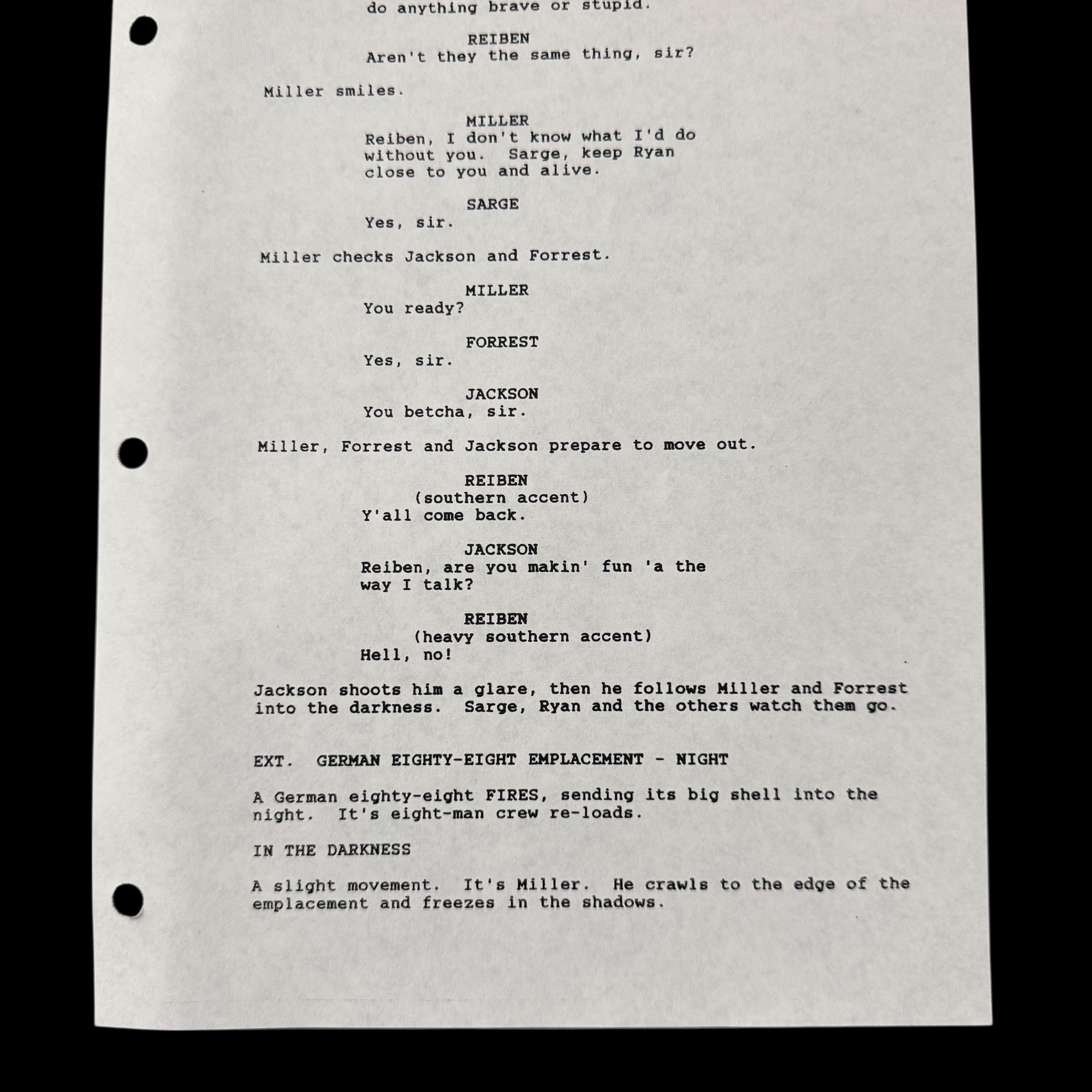 Ryan Evans Script Rare Saving Private Ryan Movie Script: 1st Edition, 1996, With COA - Etsy