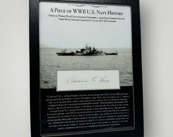 WWII USS Tennessee Autograph: Clarence Lux Signed Navy History (C.O.A.)