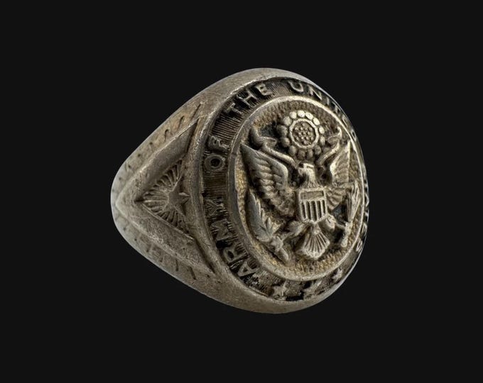 Military Insignia Rings Original 1945 WWII “victory Day Ring” United States Army Sterling ...