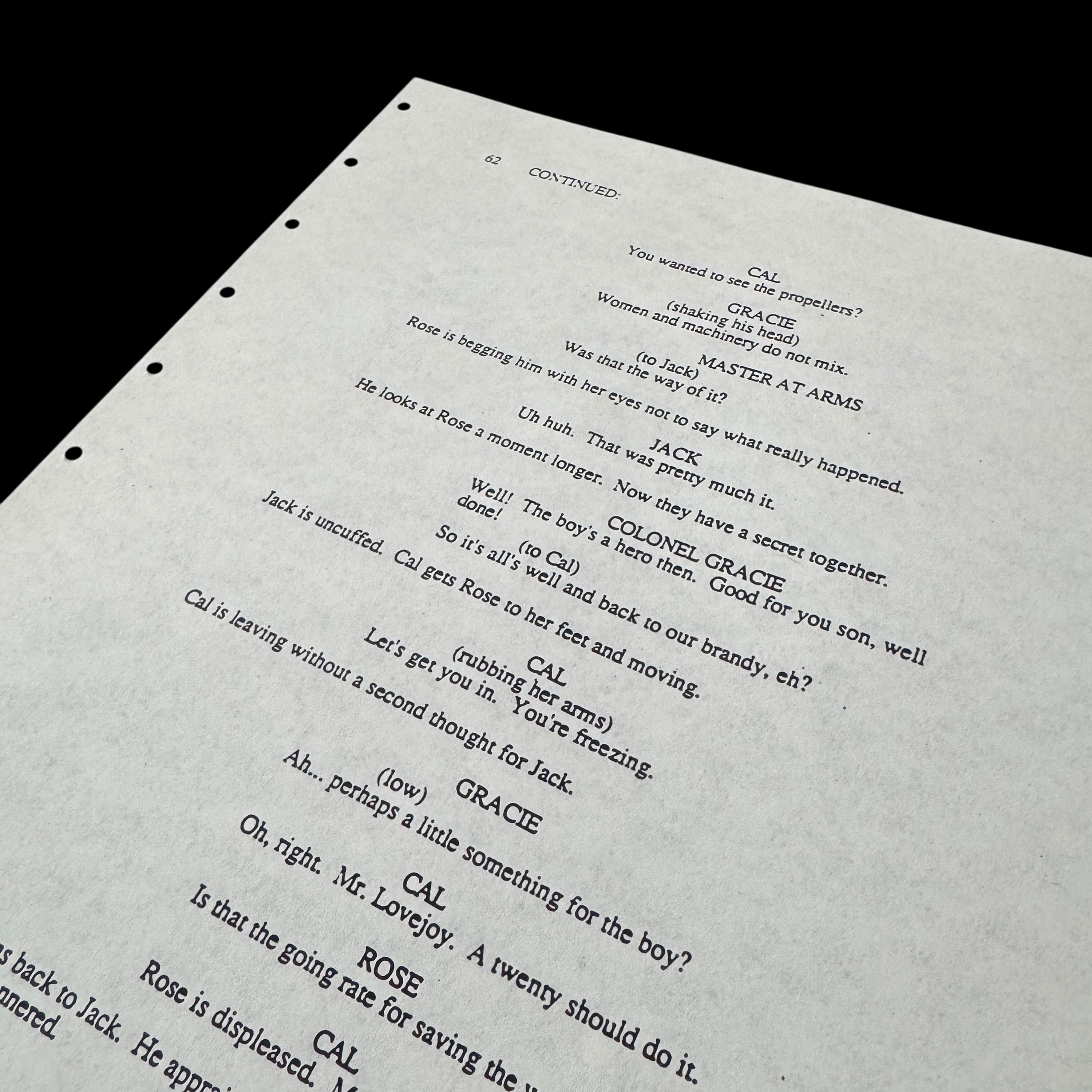 Titanic Script Example Original Titanic Movie Script Page: Leonardo Dicaprio, 1996 (C.O.A.) - Etsy