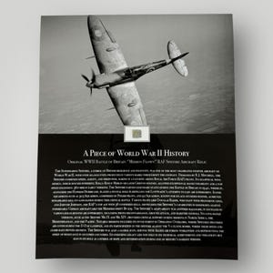 Authentic WWII 1941 Mission Flown RAF Spitfire Aircraft Metal Unique British Pilot Military History Gift 8x10 Print Limited Edition (COA)
