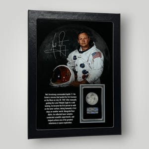 Authentische NASA Neil Armstark Apollo 11 "Stück der Mondoberfläche" Mondstaub Vintage Astronaut Weltraumgeschichte 6x8 Display Geschenk (C.O.A.)