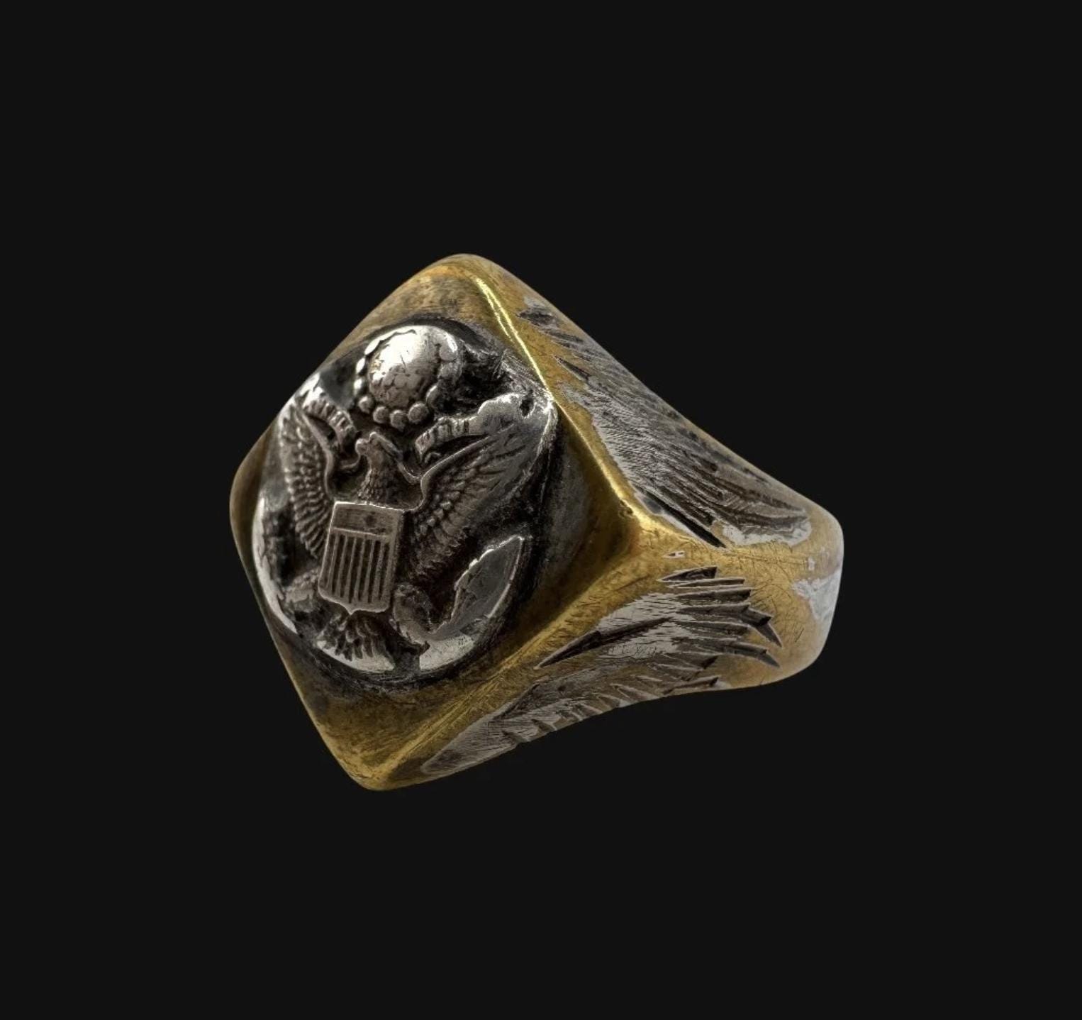 Military Insignia Rings Original WWII 1942-1945 Unites States Army Soldier Handmade American ...