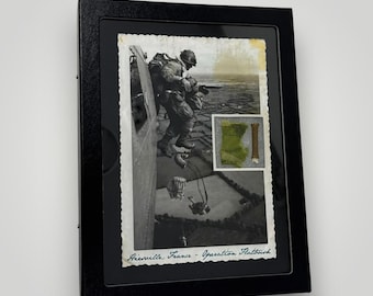 Zeldzame WWII US Airborne Division Dual History D-Day Parachute & Paracord Display Normandië Amerikaanse leger parachutist militaire geschiedenis (C.O.A.)