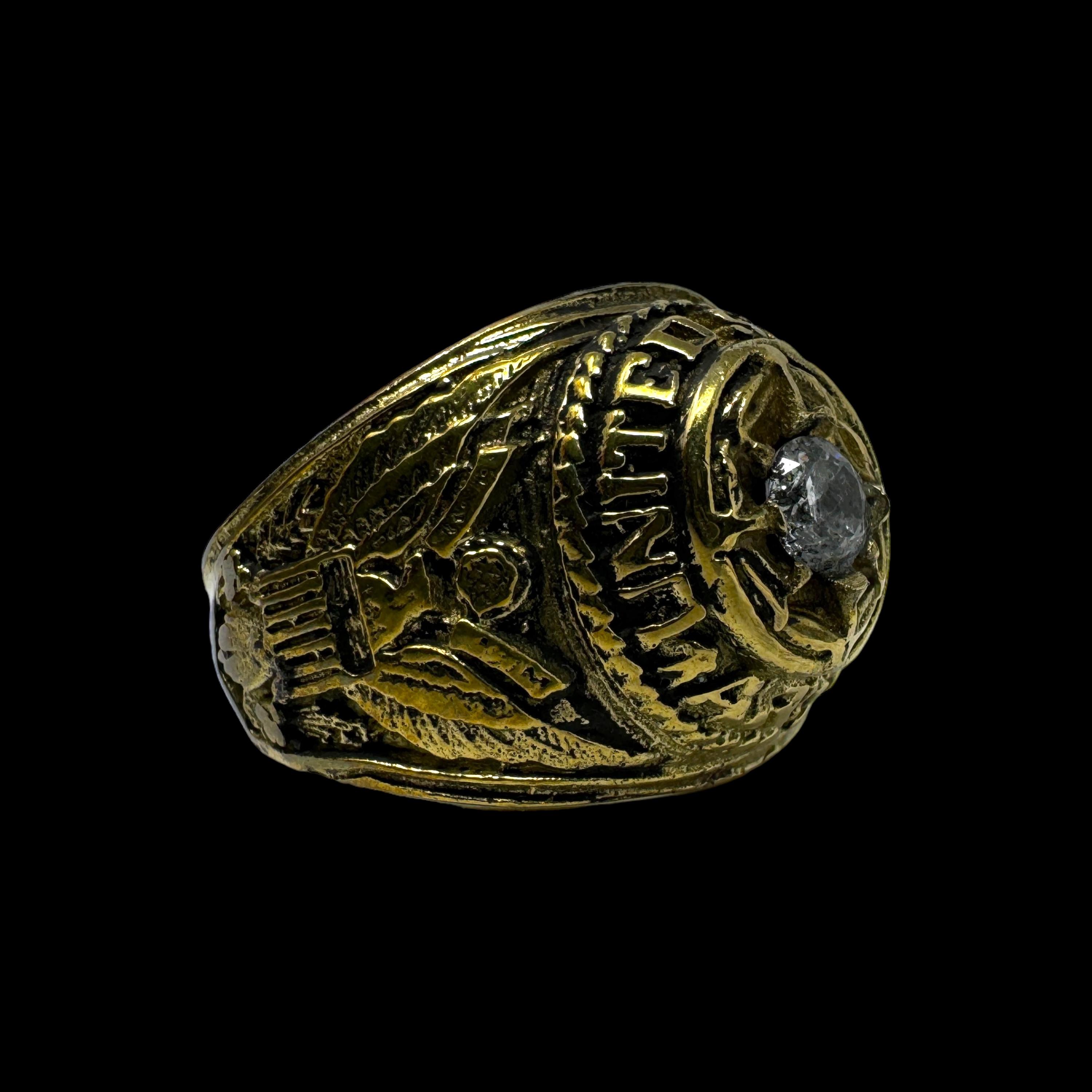 RARE! Original U.S. Army 10K Gold Diamond Ring 1960-70's