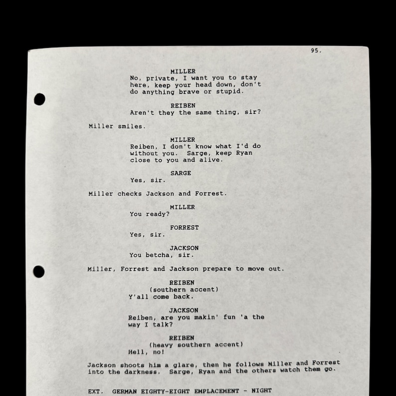 Labled Script Rare Saving Private Ryan Movie Script: 1st Edition, 1996, With COA - Etsy