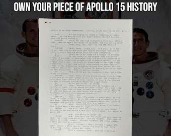 Raro documento di commento lunare dell'Apollo 15 del 1971: NASA Space History (C.O.A.)