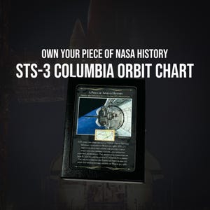 ZELDZAAM! Originele Spaceshuttle Columbia STS-3 Mission Shuttle uit 1982 met vitrine voor NASA-astronautgeschiedenis (inclusief COA)