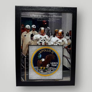 1969 Apollo 11 Launch Team-patch: NASA-missievitrine (inclusief COA)