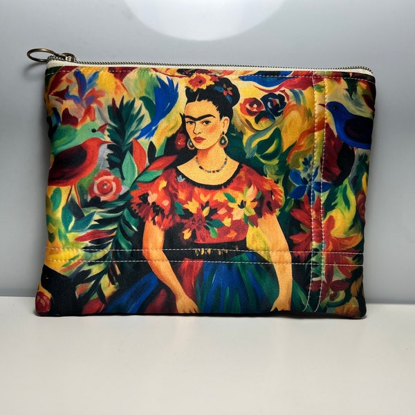 Frida Kahlo Zipper Bag | Frida | Cosmetic Bag | Frida Makeup Bag | Toiletry Bag | Makeup Pouch | Travel Bag | Pencil Pouch