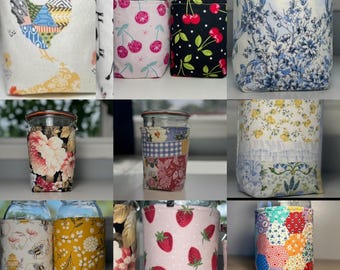 Weck Jar Insulated Cozie / Holder / Sleeve / Sourdough Starter Set / Mason Jar Holder / Coffe Tea Drink Cozie