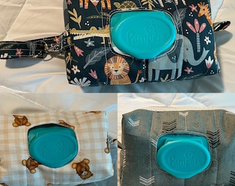 Handmade Quilted Made to Order Wipe/Diaper Zipper Pouch/Bag