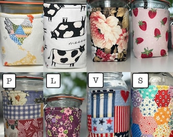 Weck Jar Insulated Cozie / Holder / Sleeve / Sourdough Starter Set / Mason Jar Holder / Coffe Tea Drink Cozie
