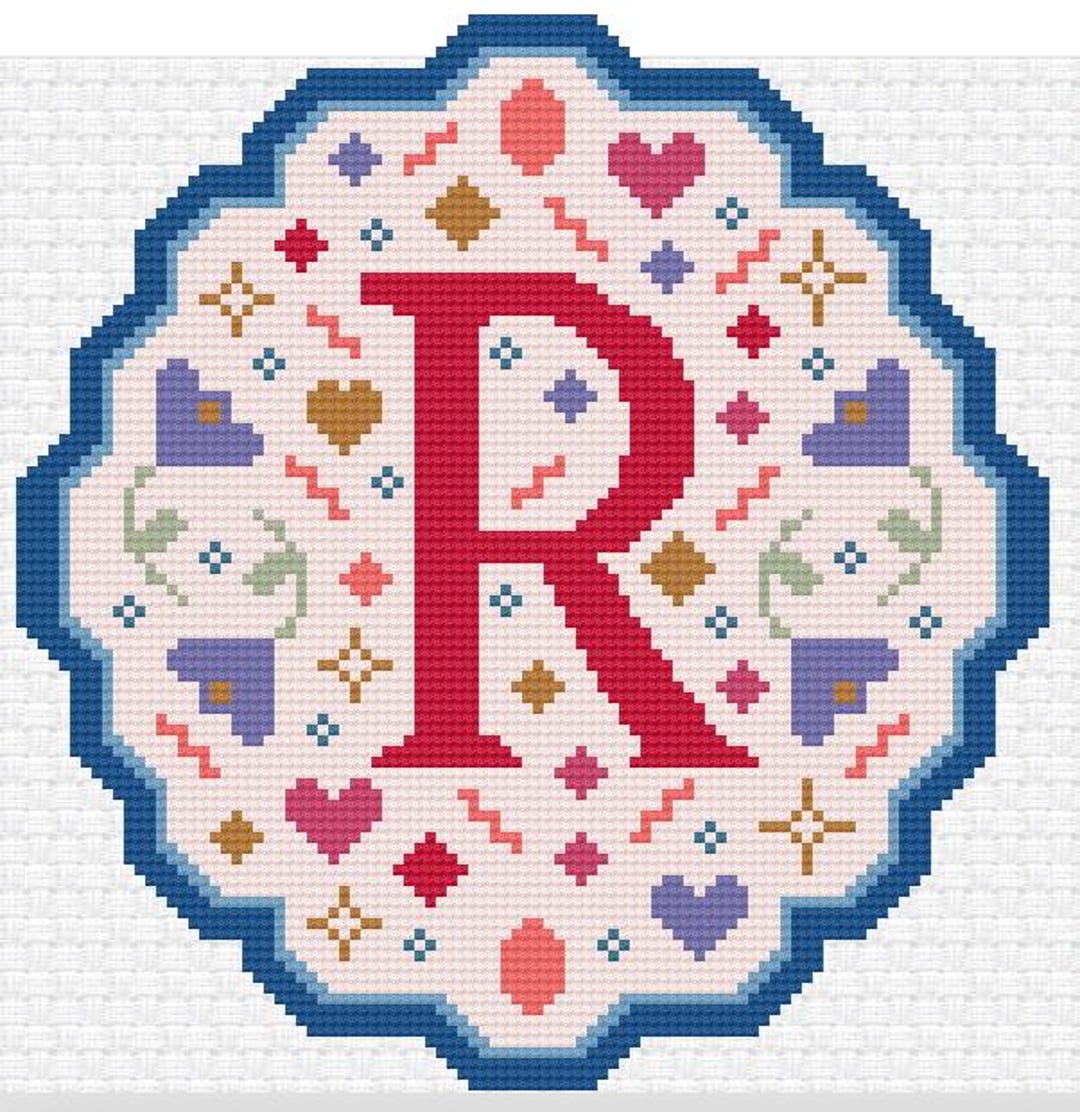 Crosshatch Lettering R Simple Letter R Cross Stitch Pattern | PDF Pattern | Beginner's Cross ...