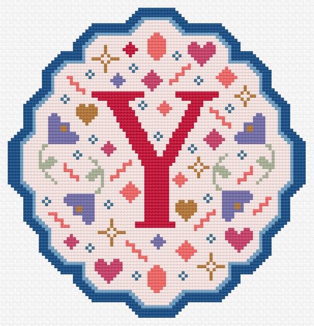 Letter Y Cross Stitch Pattern | Beginner Alphabet (PDF Pattern) - Etsy