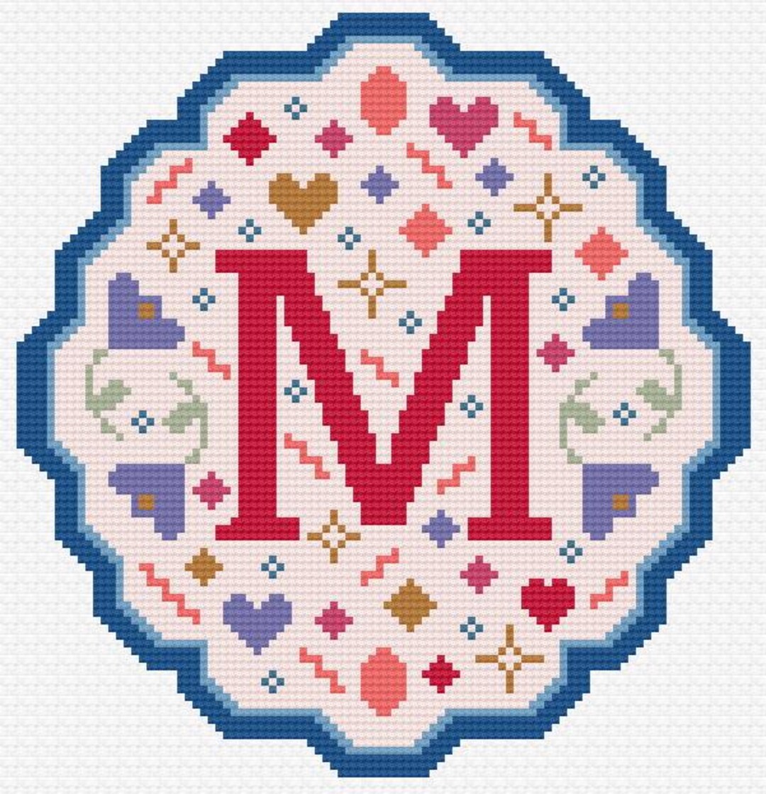 Letter M Cross Stitch Pattern | Beginner Alphabet (PDF Pattern) - Etsy