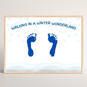 Winter Wonderland Footprint Template, Footprint Craft, Christmas Craft, Personalized Christmas Gift from Kids, DIY Cards, Winter Craft