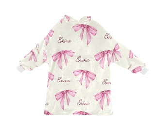 Custom Blanket Hoodie for Kids Oversized Custom Wearable Blanket Girls Extra Large Sherpa Blanket Hoodie Personalized