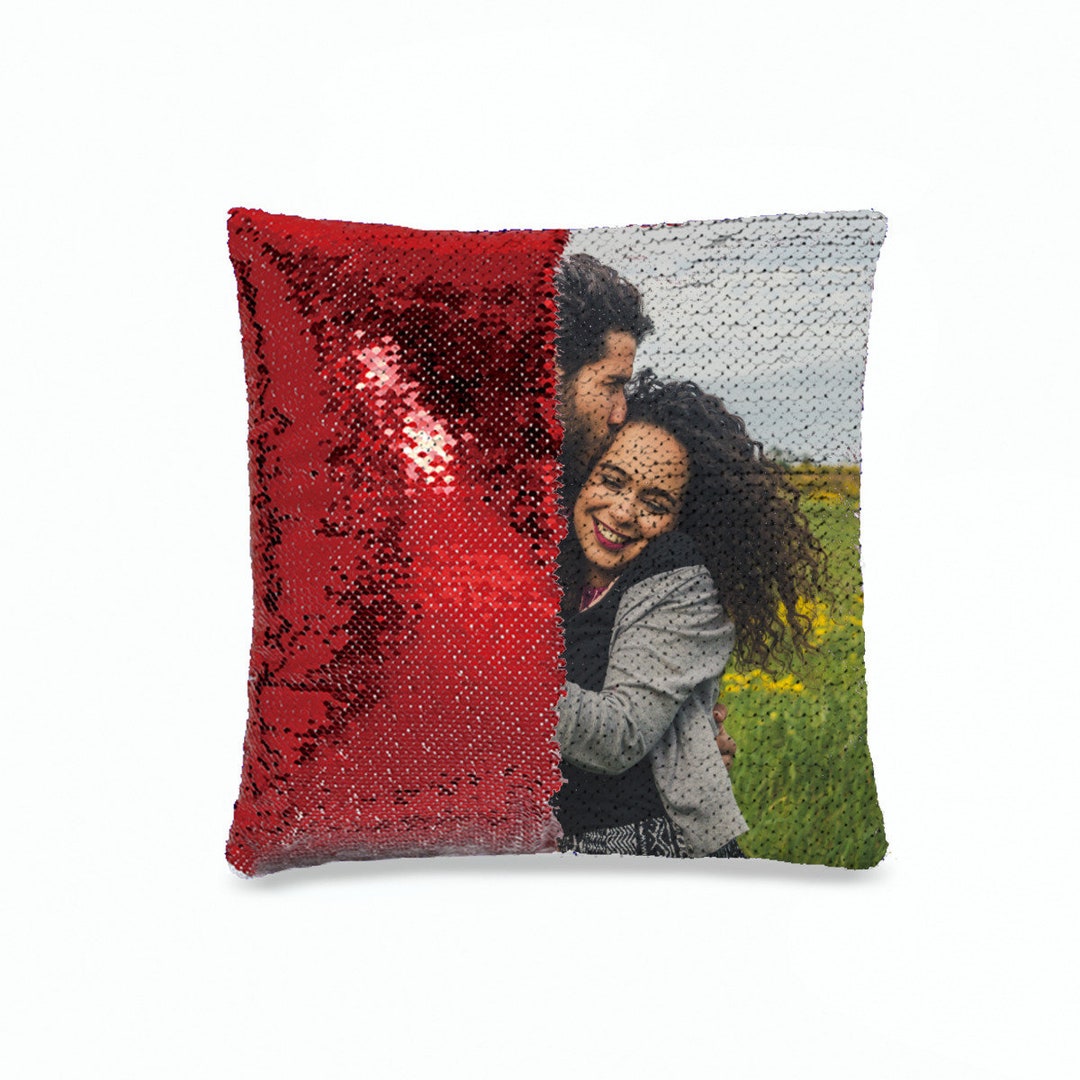 Custom Sequin Pillowcase Custom Photo Pillowcase Red Etsy
