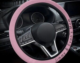 Custom Pink Steering Wheel Cover for Women Simple Modern Steering Wheel Cover Cute