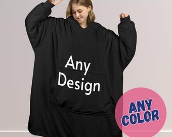 Sudadera con capucha tipo manta personalizada, extragrande, con imagen personalizada. Manta para niños extragrande tipo sherpa.