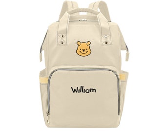 Custom Winnie the Pooh Diaper Bag Personalized Diaper Backpack New Born Baby Gift Baby Shower Gift