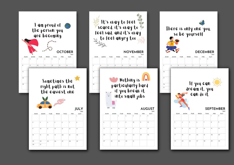 2023 Monthly Calendar With Inspirational Quotes For Kids Etsy Finland 2023-monthly-calendar-with-inspirational-quotes-for-kids-etsy-finland