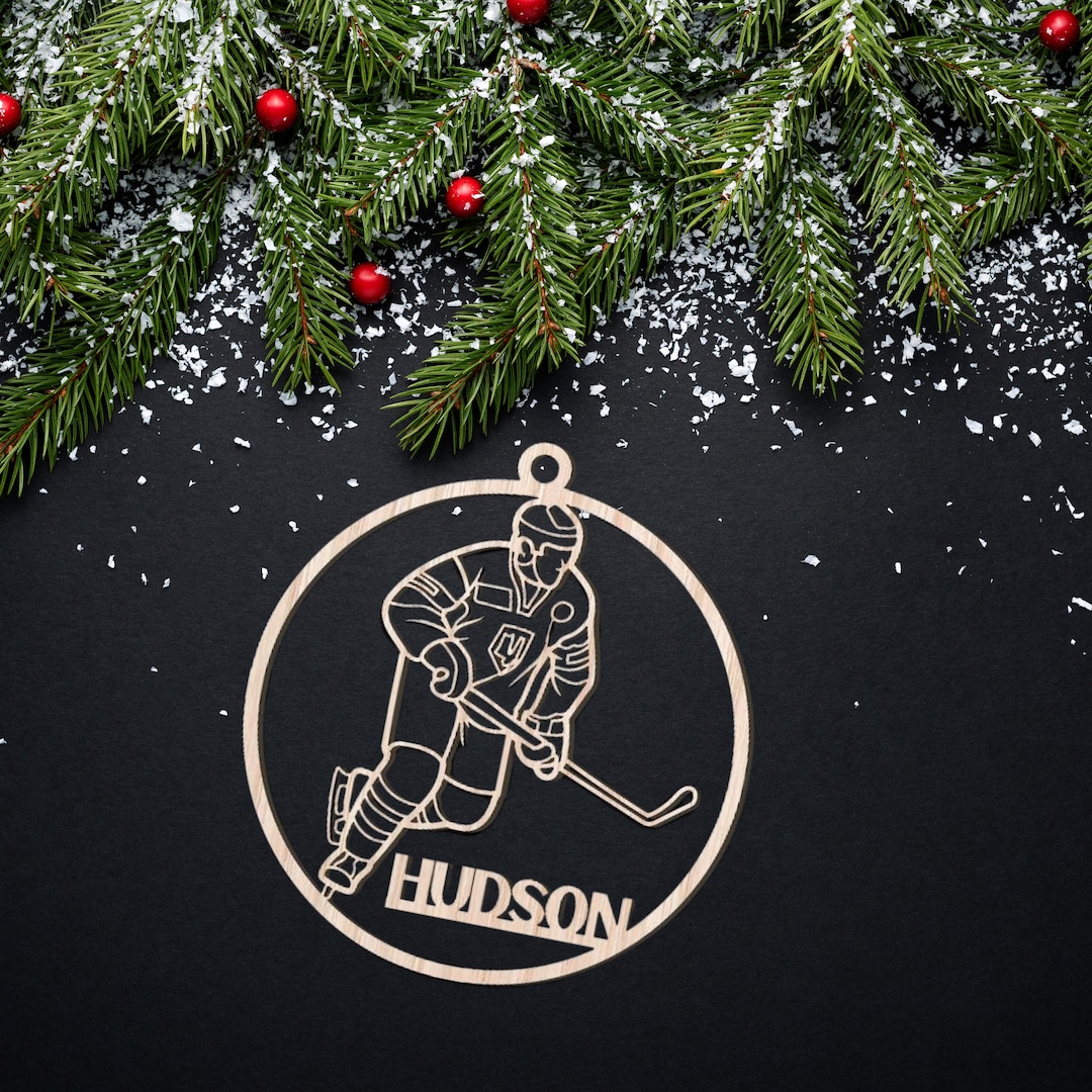 Custom Hockey Ornament Cutout Wood Christmas Ornament Etsy