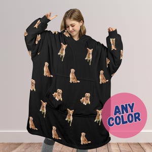 Manta personalizada com capuz, tamanho grande, estampa de foto de animal de estimação, manta vestível, manta sherpa extra grande para família, manta personalizada com capuz para crianças.